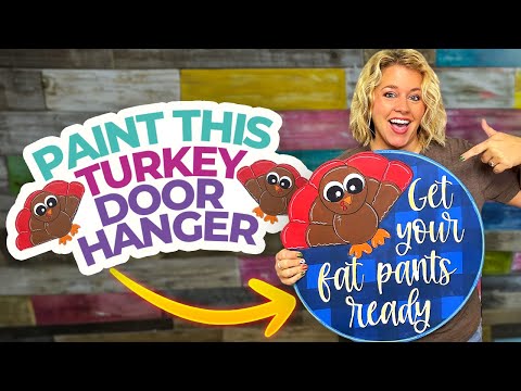 How to Paint a Thanksgiving Turkey Door Hanger! | Step-by-Step Painting Tutorial