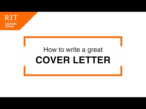 Graduate Student Workshop | How To Write A Cover Letter