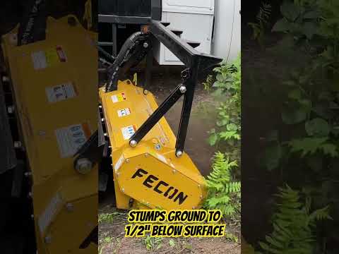 Fecon drum mulcher grinding stumps