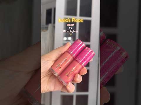 Comparing #JuviasPlace Blushed Liquid Blush to New Blushlighter Blush #swatches #shorts #comparison