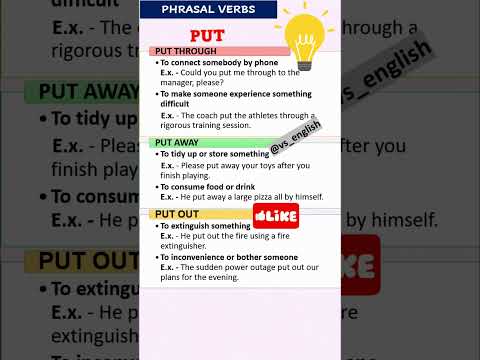 Important "Phrasal Verbs with PUT #phrasalverbs #verbs #englishgrammar #shorts VS ENGLISH