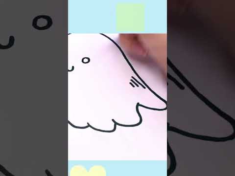 DRAW WITH ME A CUTE GHOST FOR HALLOWEEN |  #drawingtutorial #halloweenpainting #cutedraws