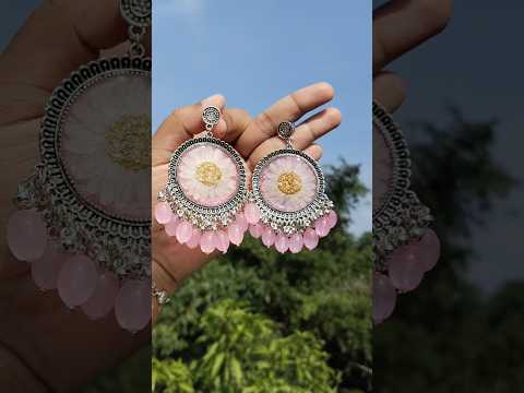 আবারও গোলাপী ঝুমকো বানালাম, তাই tutorial দিলাম না🌷🩷 #yoursuchana #resinjhumka #trendingjewellery