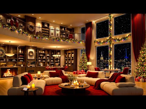 Luxury Apartment Ambience in New York with Christmas Jazz 🎄 Tender Piano Jazz Music for Relax, Sleep