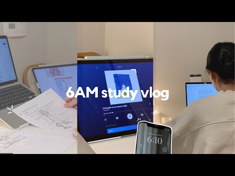 6AM study vlog 💌 finals week, lots of studying & early mornings