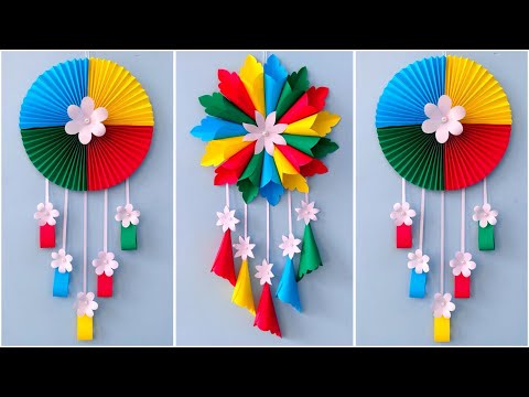 2 Quick Easy Paper Wall Hanging Ideas / HeartFlower Wall decor / Cardboard Reuse / Room Decor DIY