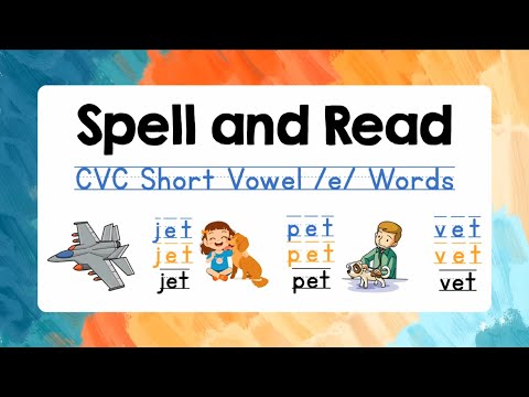 CVC Reading Practice | CVC Spelling Words | Short Vowel E | Spell and Read 6