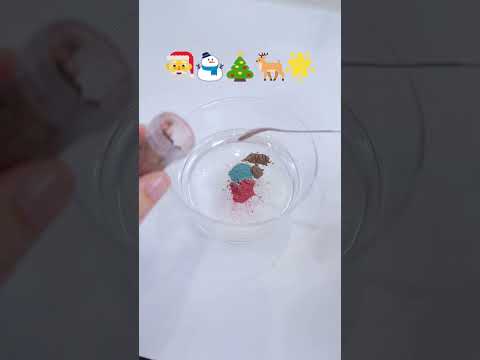 ぷるぷるゼリースライムをクリスマス絵文字カラーに染めるとこうなる