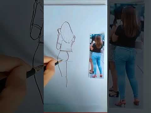 How to draw a young woman's back #color