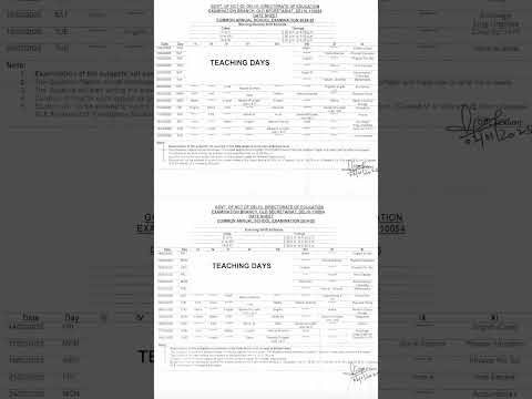 Datesheet class 6to9, 11 government school delhi cbse #video #subscribe