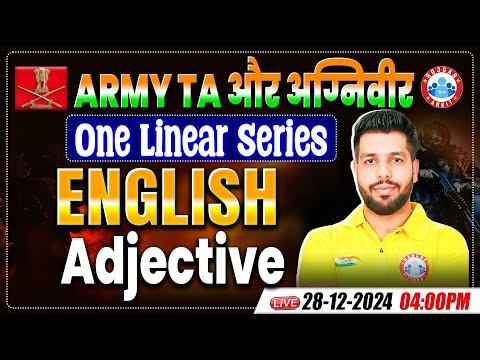 Army TA And Agniveer English One Liner Series | Adjective | English Practice Set By Anuj Sir