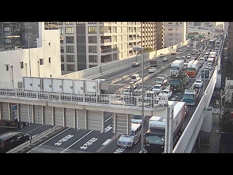 【LIVE】首都高 1号羽田線 浜崎橋JCT ライブカメラ/Tokyo highway Live Camera  2024/12/277 10:30～