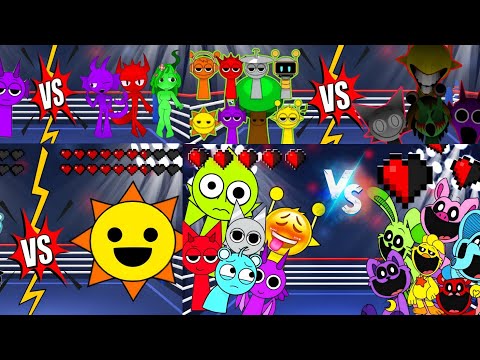 All Sprunki vs All evil Sprunki team vs All Poppy playtime meme battle