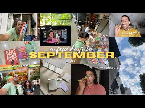 🍂 SEPTEMBER VLOG: a new bookshelf, bookstore visits (+ mini hauls), cafes, friends and chats 🍂