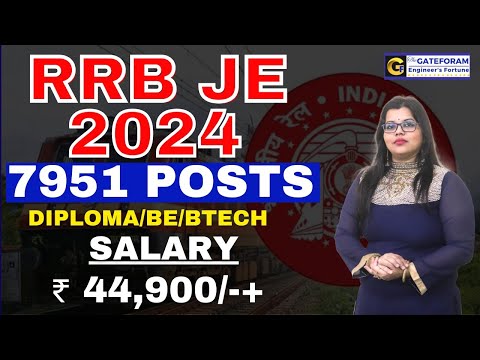 RRB JE RECRUITMENT 2024 || JUNIOR ENGINEER || 7951 POSTS || BE/BTECH/DIPLOMA || ₹ 44,900+|| FRESHERS