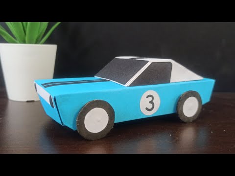 How to make Origami Papercraft Cute Toy Classic Muscle race Car for kids