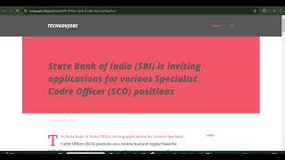 State Bank of India (SBI) Specialist Cadre Officer (SCO) Recruitment 2024 – Apply Now!