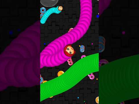 Worms zone io !! Cacing besar superhero Black Widow || slither snake