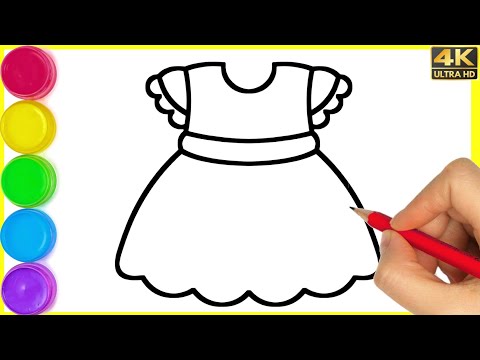 How to draw easy girls frock Drawing || Easy steps By step girls dress Drawing | By Arya Drawing Art