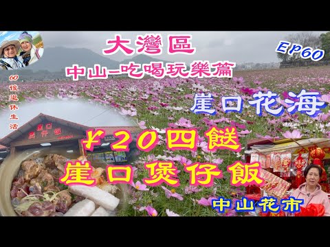 255. 大灣區-吃喝玩樂篇-中山（EP60) ， 中山｜平嵐東花鳥蟲魚街｜ 年花｜平嵐墟｜崖口｜崖口煲仔飯｜花海｜ 格桑花｜ 桃花｜ 蕙蘭｜蝴蝶蘭｜珠海｜港車北上