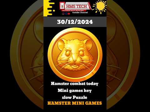 Hamster combat 30 December Puzzle slow | today hamster mini Game | #hamsterkombat #puzzle #hmstech