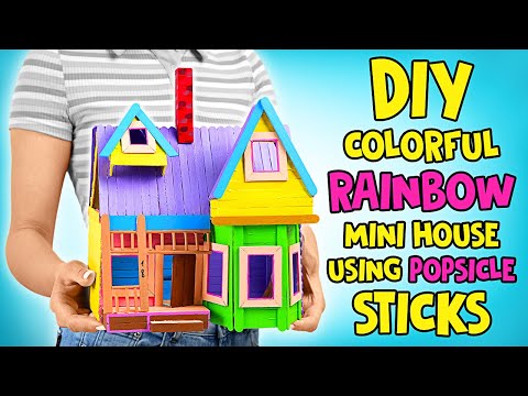 EASY! DIY Colorful Rainbow Mini House Using Popsicle Sticks 🌈 FUN CRAFTs by Imagine PlayWorld