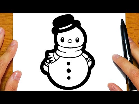 HOW TO DRAW A CUTE SNOWMAN FOR CHRISTMAS | Easy drawings