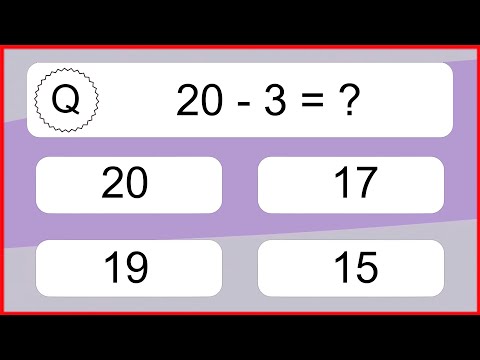 20 Subtraction Quiz Exercises for Kids: Numbers Up to 20