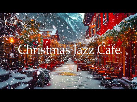 Winter Light Jazz❄️Cozy Christmas Cafe with Snowfall Ambience and Relaxing Jazz☕