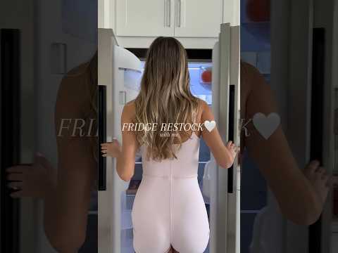 ASMR FRIDGE RESTOCK🤍🌸                       #asmr #shorts #fridgerestock #cleanwithme #asmrvideo