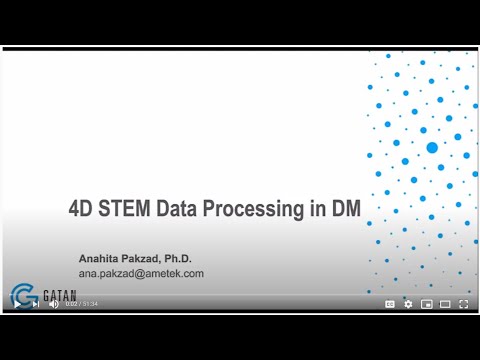 Part 3 - Workshop on 4D STEM: Data Processing in DM with Anahita Pakzad