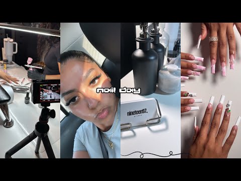 nail vlog : come get our nails done w/us🎀