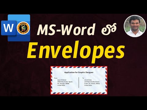 Envelopes Option in Telugu || MS- Word || By K. Ramesh