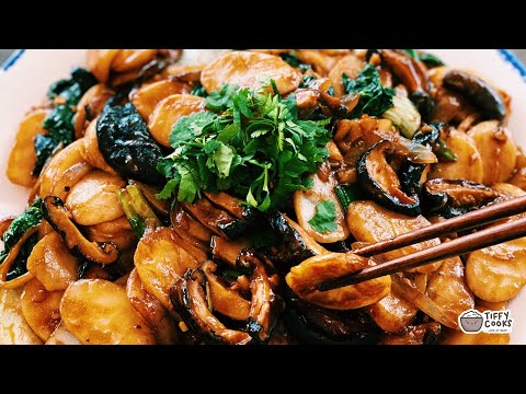 Shanghai Stir-fried Rice Cakes (Vegetarian and GF!)