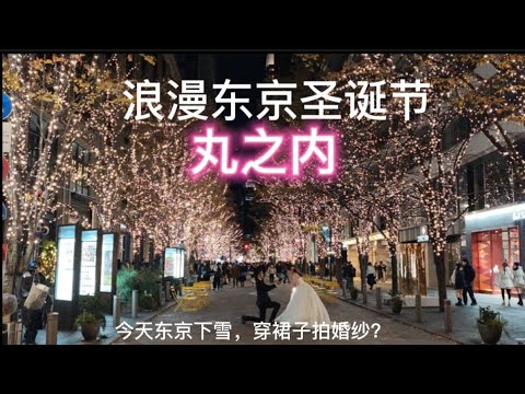 【丸之内の圣诞】东京下雪天穿裙子？日本人真不怕冷啊！圣诞节步行街散步city walk东京站