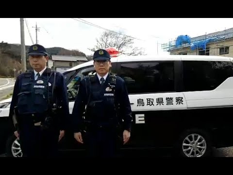 輪島市大野町付近における特別自動車警ら部隊（鳥取県警察）のパトロール状況