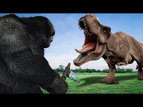 Dinosaur Attack | T-rex Vs King Kong | New Hollywood Movie #2024 | Jurassic Park 4 | Dinosaur #123