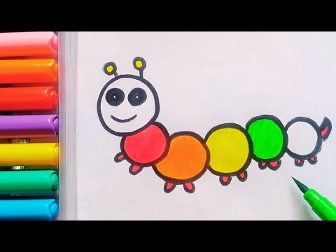 Drawing and Painting  Baby Caterpillar for Kids & Toddlers | Simple Drawing, Coloring #drawing