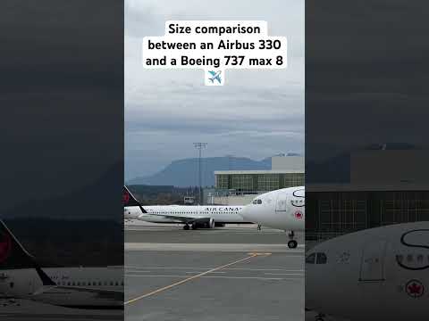 The size difference between Airbus 330 & Boeing 737 ✈️ #travel #aviation