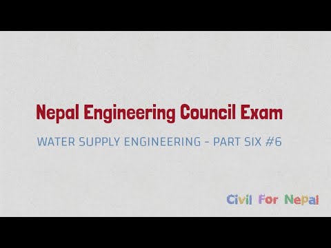 Water Supply Engineering Part 6 License Exam || Nepal Engineering Council  MCQ