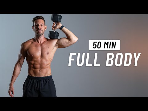 50 Min Full Body Dumbbell Workout At Home - Build Muscle