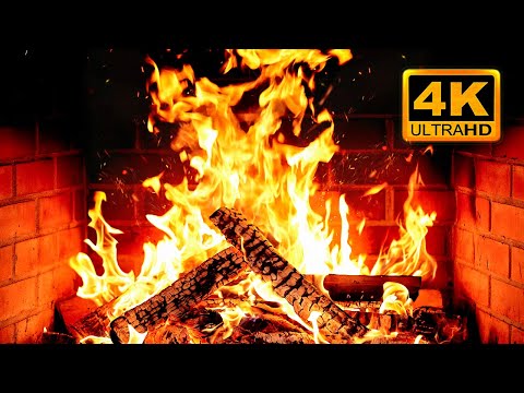 🔥 Cozy Fireplace 4K (12 HOURS). Fireplace with Crackling Fire Sounds. Fireplace Ambience