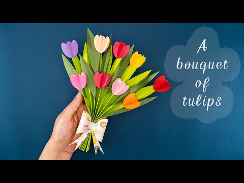 How to make a bouquet of tulips | Art Activities | Paper Flower Art