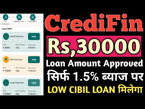 New CredFin Loan Approved Rs,30K Loan Amount Instant Received Only 1.5% Every Months Low CIBIL SCORE