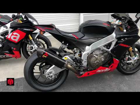 Aprilia RSV4 Slip-on exhaust comparision Akrapovic / Werkes