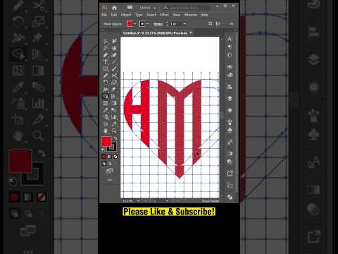 How to grid Logo Design Process in love shape Adobe Illustrator #graphicdesign #illustrator