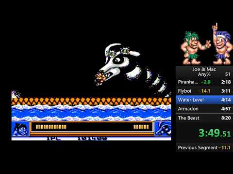 Joe & Mac (NES) Speedrun 8:05