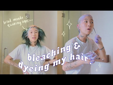 impulsively bleaching & dyeing my hair lol