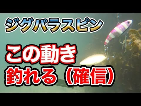 【ジグ映像】水中動画/ジギングやアジング釣りに！エギ竿で投げる？カンパチやメバルにもおすすめ！ジグパラスピン。