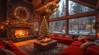 Christmas Jazz Instrumental Music 2025 🎄 Warm Crackling Fireplace Sounds at Cozy Christmas Ambience